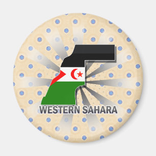 Western Sahara Flag Karte 2.0 Magnet