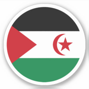 Western Sahara Flag Round Sticker