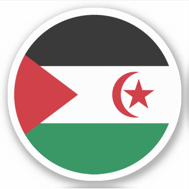 Western Sahara Flag Round Sticker (Vorderseite)