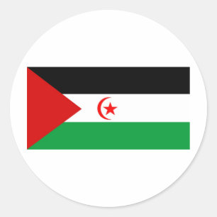 Western Sahara-Flagge Runder Aufkleber