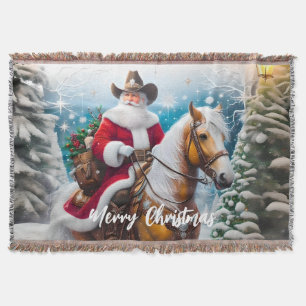 Western Santa Claus Reiten Decke