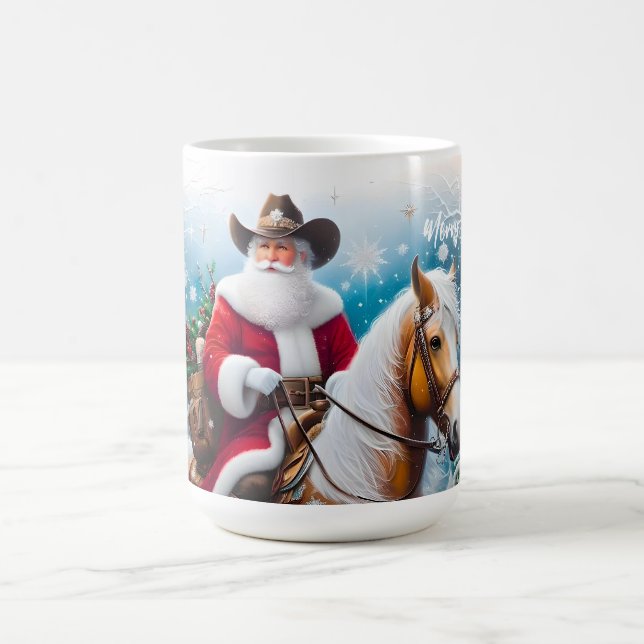 Western Santa Claus Reiten Kaffeetasse (Mittel)