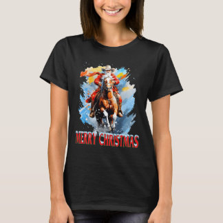Western Santa Merry Weihnachten T-Shirt
