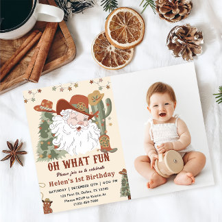 Western Santa Oh, was Spaß Weihnachten Geburtstag Einladung