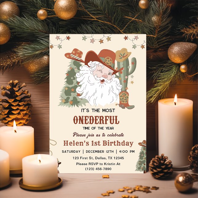 Western Santa Oh, was Spaß Weihnachten Geburtstag Einladung (Von Creator hochgeladen)