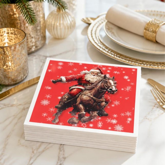 Western Santa Paper Napkins Serviette (Von Creator hochgeladen)
