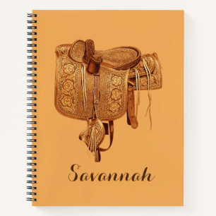 Western, Sattel, Cowgirl, Reiten, Geburtstag Notizbuch