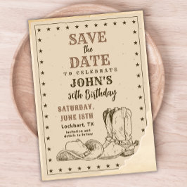 Western Save the Date, Cowboy 50. Geburtstag Save The Date