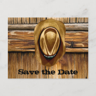 Western Save the Date Hochzeitskarten Ankündigungspostkarte