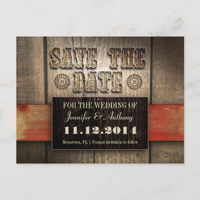 Western Save the Date Postkarten (Vorderseite)