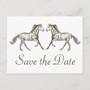 Western Save the Date Verlobung Hochzeitspferd Postkarte