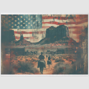 Western-Scanner Streifen Decoupage Seidenpapier