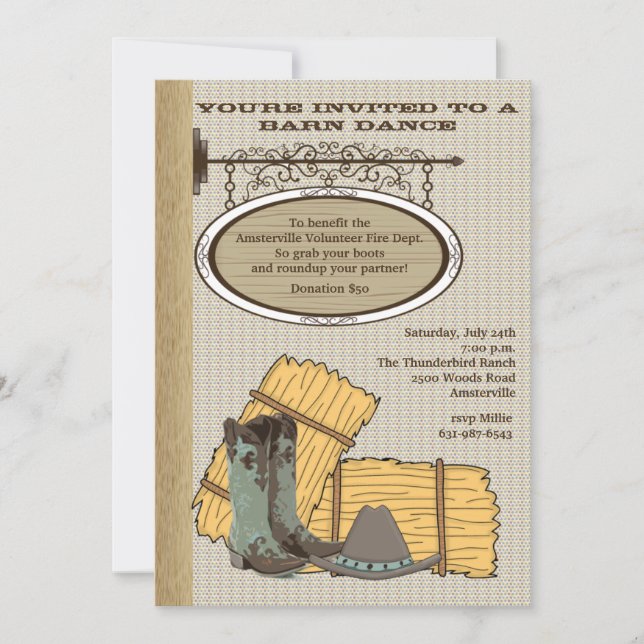 Western-Scheunen-Einladung Einladung (Vorderseite)