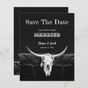 Western Schwarz und Weiß Save the Date