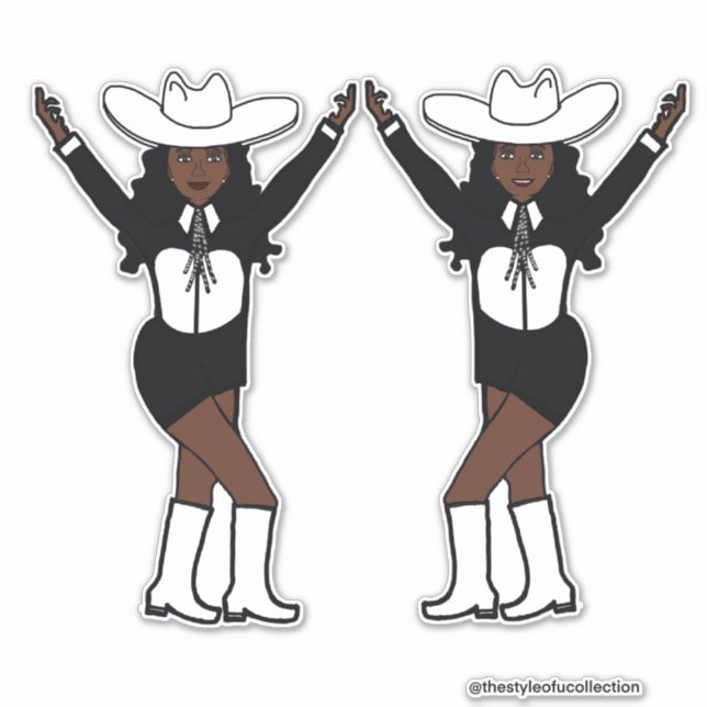 Western Schwarz-weiße Stickers #1 Aufkleber (Vorderseite)