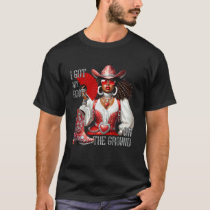 Western Schwarze Cowgirl Hut Stiefel Ich habe mein T-Shirt