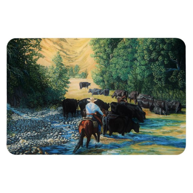 Western/Schwarzer Angus-Rinderbestand/Cowboy Magnet (Horizontal)