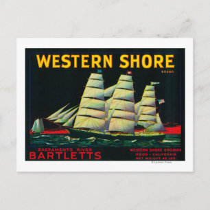 Western Shore Birnkiste LabelHood, CA Postkarte