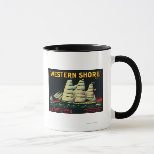 Western Shore Birnkiste LabelHood, CA Tasse (Rechts)