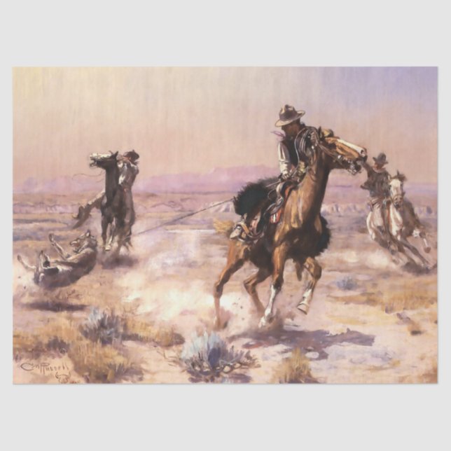 Western "Singlehand" Art von Charles M. Russell Seidenpapier (Vorderseite)