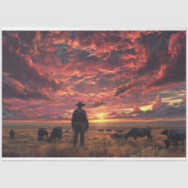 Western Sky Cowboy Tour Entdeckungsreise Seidenpapier