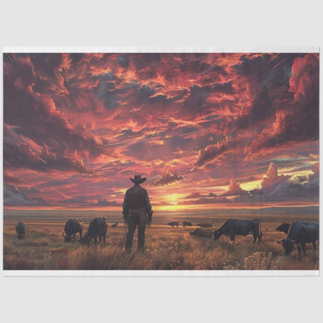 Western Sky Cowboy Tour Entdeckungsreise Seidenpapier (Vorderseite)