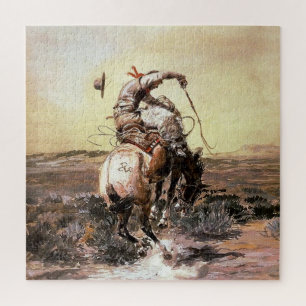Western "Slick Rider" Kunst von Charles M. Russell Puzzle