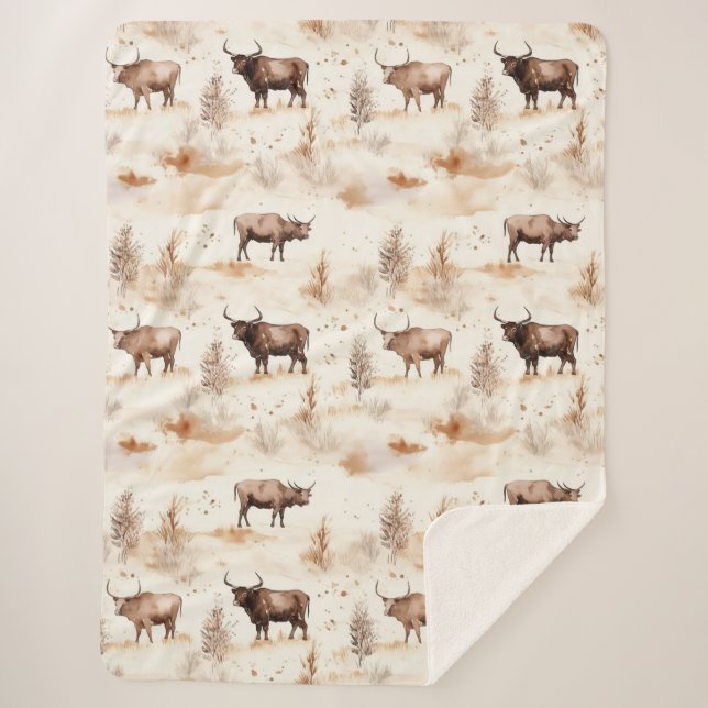 Western Southwest Animal Highland Cow Sherpadecke (Vorderseite)