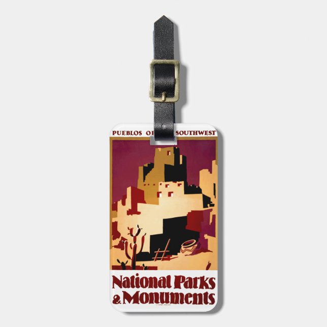 Western Southwest Pueblo WPA National Gepäckanhänger (Vorderseite vertikal)