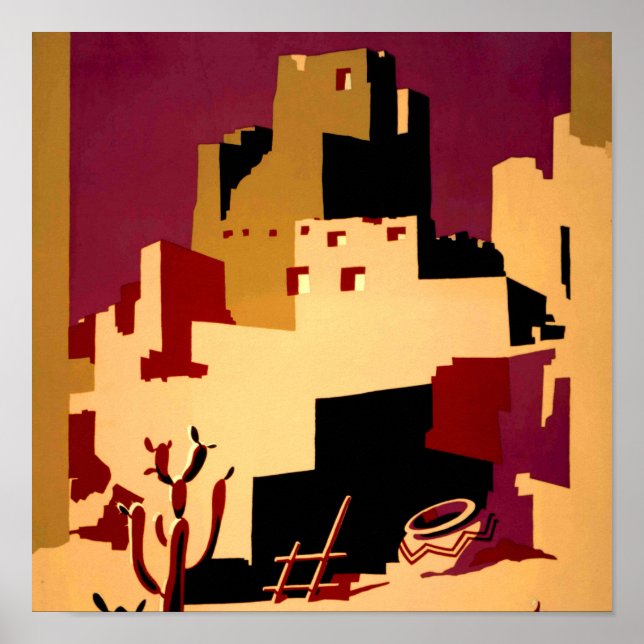 Western Southwest Pueblo WPA National Poster (Vorne)