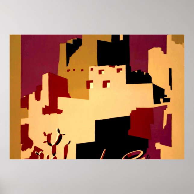 Western Southwest Pueblo WPA National Poster (Vorne)