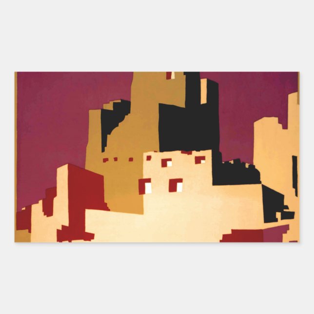 Western Southwest Pueblo WPA National Rechteckiger Aufkleber (Vorderseite)