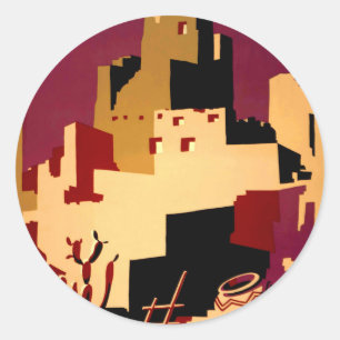 Western Southwest Pueblo WPA National Runder Aufkleber