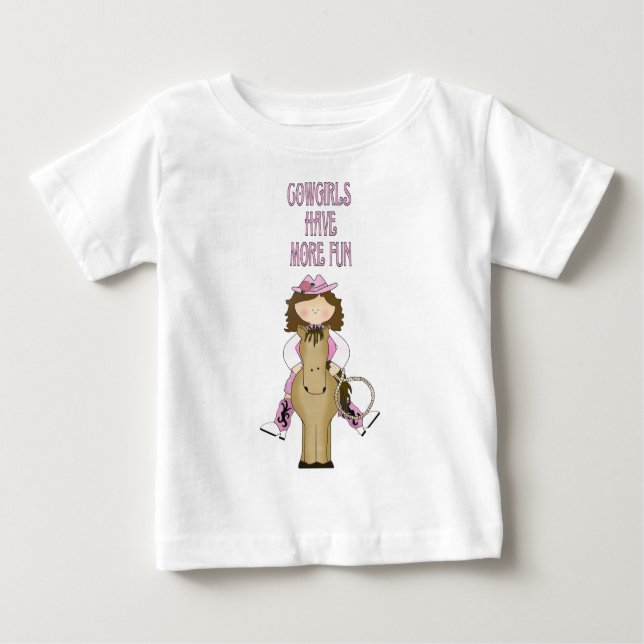 Western Spaß! Cowgirl/Pferd 2T - 4T LS T - Shirt (Vorderseite)