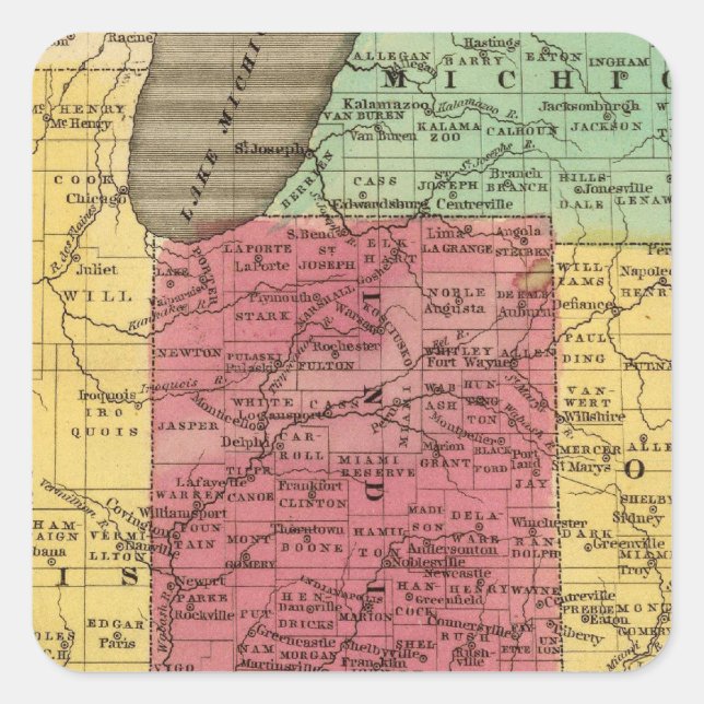 WESTERN STAATEN 2 QUADRATISCHER AUFKLEBER (Vorderseite)