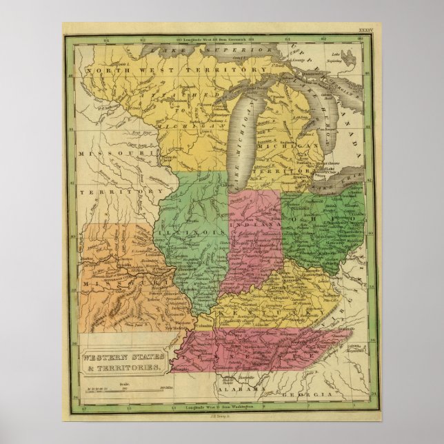 Western Staaten, Gebiete Poster (Vorne)