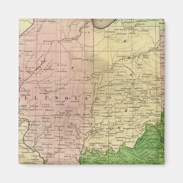 Western Staaten Olney Karte Magnet (Vorne)