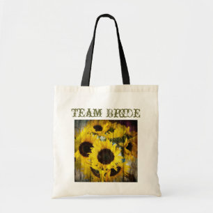 Western Stallenholz Gelbe Sonnenblumenhochzeit Tragetasche