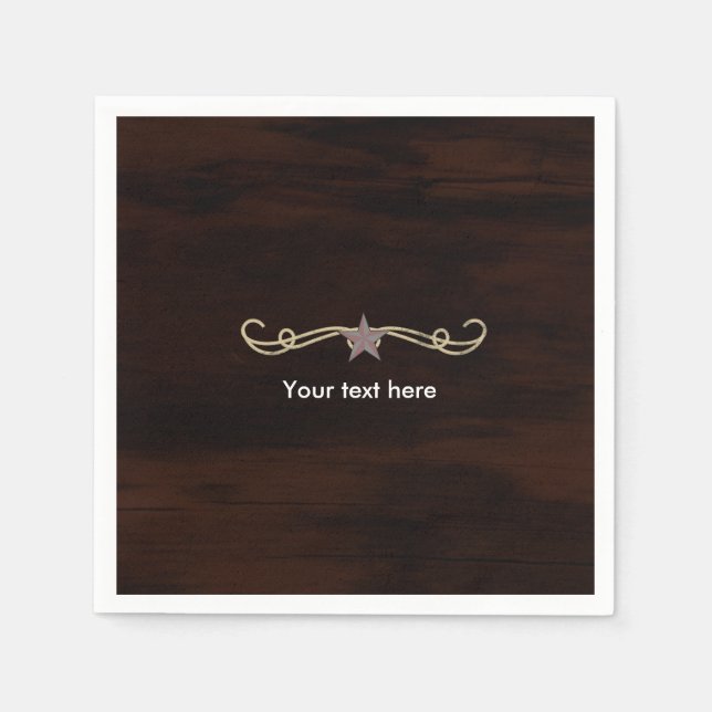 Western Star Country Party Abendessen Cocktail Nap Serviette (Vorderseite)