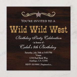 Western Star Country WILD WEST GEBURTSTAG Einladun Einladung