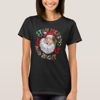 Western Stay Merry And Bright Santa Claus Hippie C T-Shirt