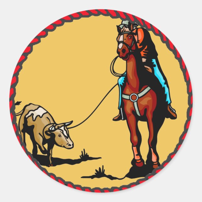 Western Sticker Team Roping Steer Roping (Vorderseite)