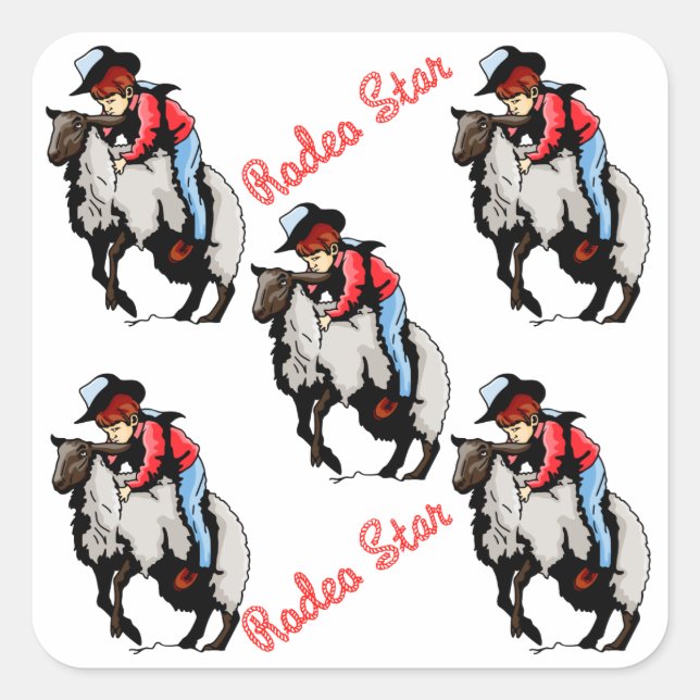 Western Stickers Gastgeschenke Rodeo Mutton Bustin (Vorderseite)