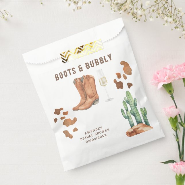 Western Stiefel & Bubbly Brautparty Geschenktütchen (Versiegelt)