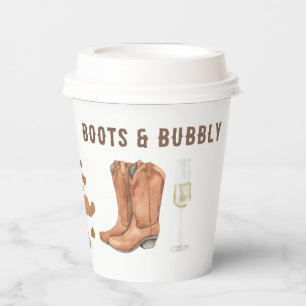 Western Stiefel & Bubbly Brautparty Pappbecher