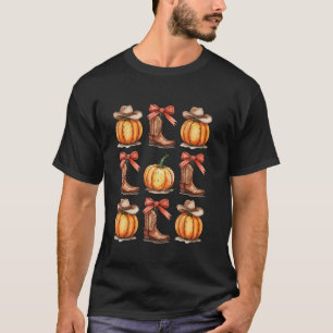 Western-Stiefel Kürbis Cowboy Cowgirl Rodeo T-Shirt