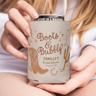 Western Stiefel und Bubbly Brautparty können kühle Dosenkühler