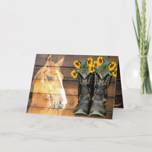 Western-Stiel Pferd und Cowboy Stiefel Sonnenblume