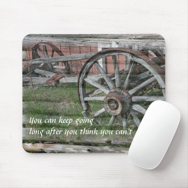 Western Stil rustikale Wagenrad-Maus Pad Mousepad (Mit Mouse)