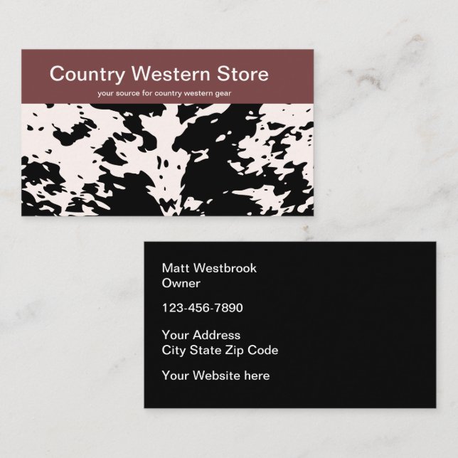 Western Store Business Cards Visitenkarte (Vorne/Hinten)